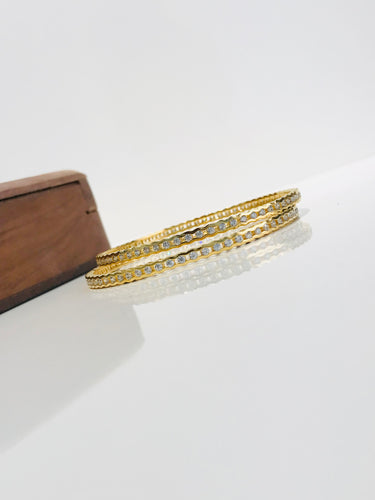 Sleek Gold Plated Diamond Bangle